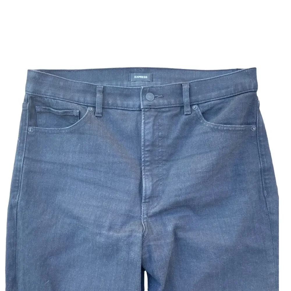 Express Super High Waisted Black Mom Jeans Size 12 - Picture 4 of 12